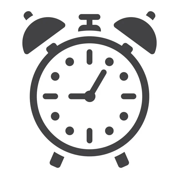 Réveil icône solide, l'heure et la date limite — Image vectorielle