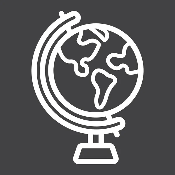 Ícone de linha do globo, mundo e geografia — Vetor de Stock