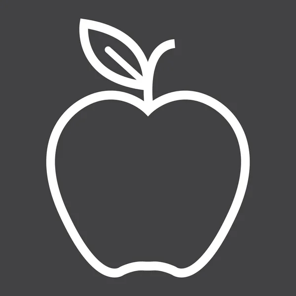 Apfellinien-Symbol, Lebensmittel und Obst, Vektorgrafik — Stockvektor