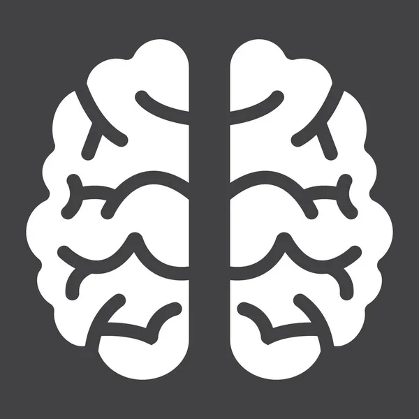 脳固体アイコン、ブレーンストーミング、アイデア、医療 — ストックベクタ