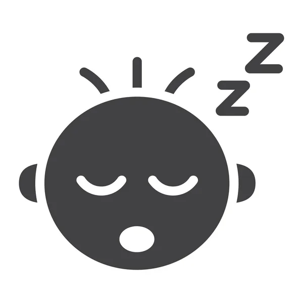 Menino dormir ícone sólido, criança e bebê — Vetor de Stock