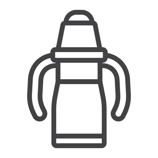 아기 컵, 병, sippy 컵 라인 아이콘 — 스톡 벡터