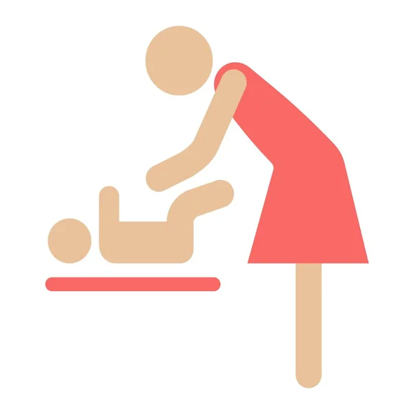 Moeder swaddle baby platte icoon-, zorg- en moederschap — Stockvector