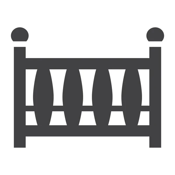 Baby wieg solide pictogram, babybedje en bed — Stockvector