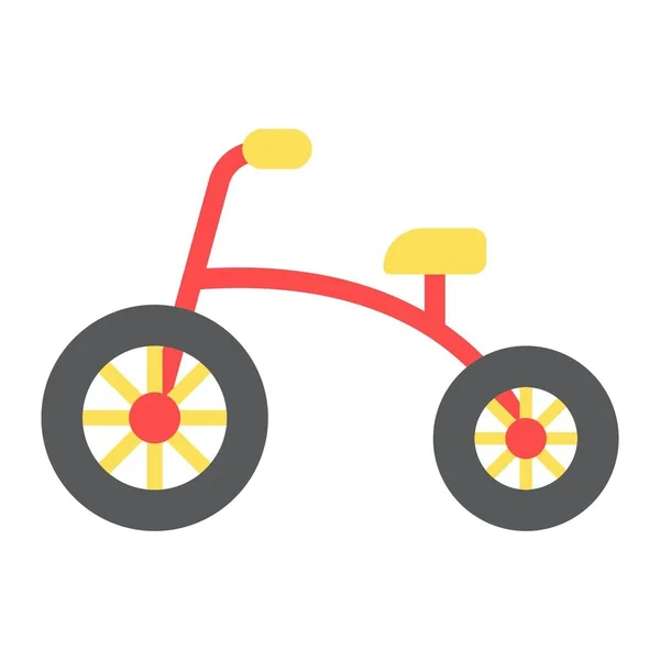 Ícone plano triciclo, bicicleta e brinquedo — Vetor de Stock
