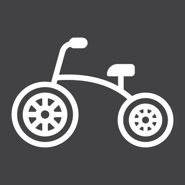 Üç tekerlekli bisiklet satırı simgesi, Bisiklet ve oyuncak — Stok Vektör