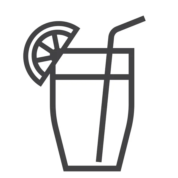 Cocktailzeilen-Symbol, Essen und Trinken — Stockvektor