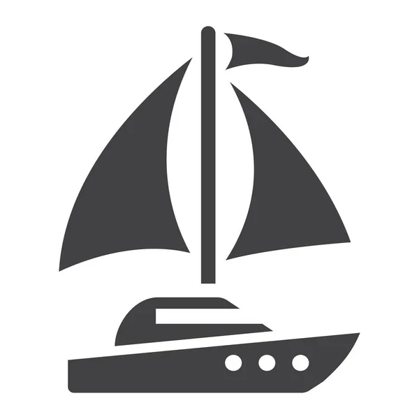 游艇固体图标、 旅行和旅游 — 图库矢量图片