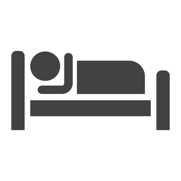 Person in bed and Hotel solid icon — Stock Vector