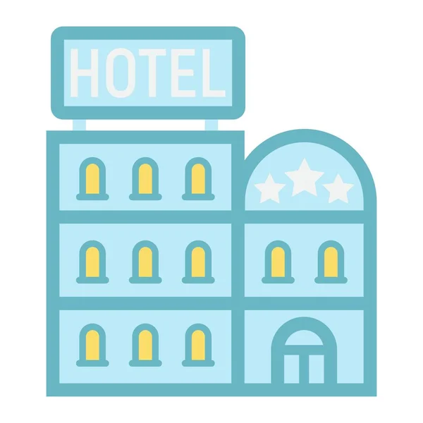 Hotel building flat icon, Travel and tourism — Stock Vector