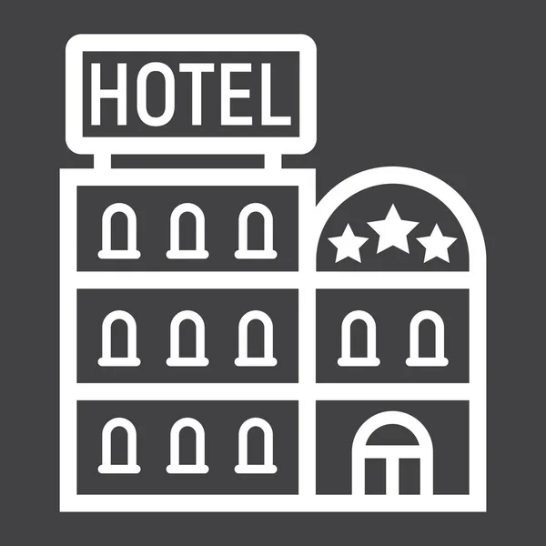 Hotel building line icon, Travel and tourism — Stock Vector