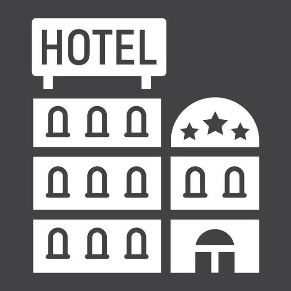 Hotel building solid icon, Travel and tourism — Stock Vector