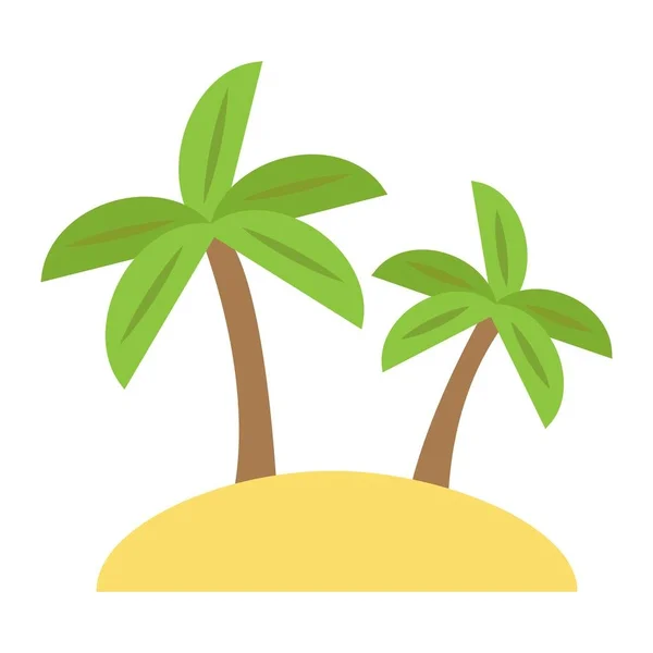 Острів плоский значок, подорожі та туризм, пальми — стоковий вектор