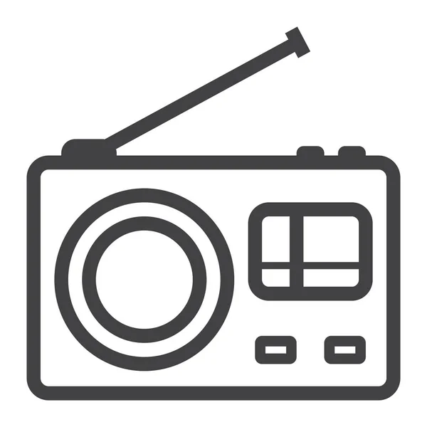 Icono de línea de radio, comunicación y sitio web — Vector de stock