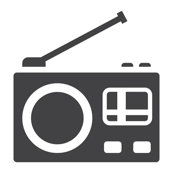 Icono de radio sólido, comunicación y sitio web — Vector de stock