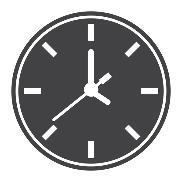 Reloj icono sólido, hora y botón del sitio web — Vector de stock