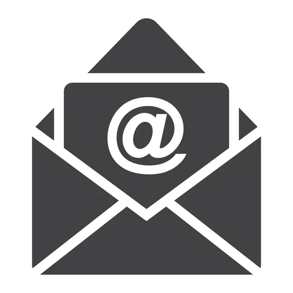 Email ícone sólido, envelope e site — Vetor de Stock