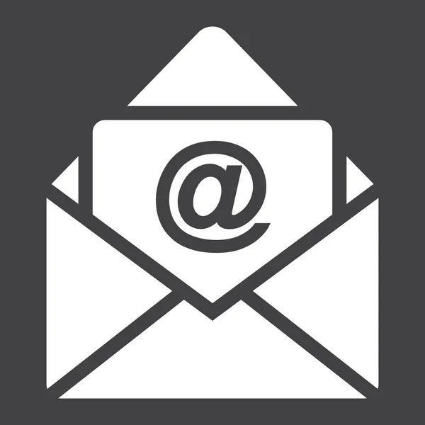 Email icône solide, enveloppe et site Web — Image vectorielle