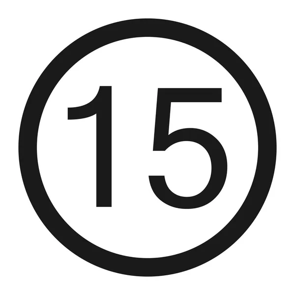 Maximální rychlost 15 znak řádku ikona — Stockový vektor
