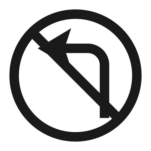 Nessun divieto a sinistra girare segno linea icona — Vettoriale Stock