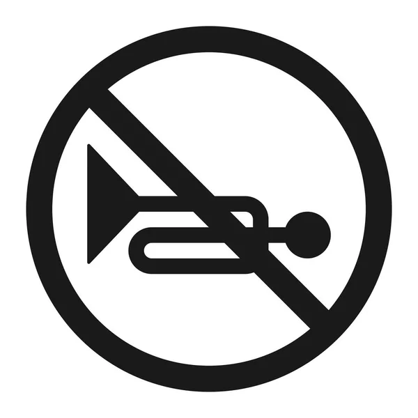 Ningún icono de línea de señal prohibida cuerno — Vector de stock