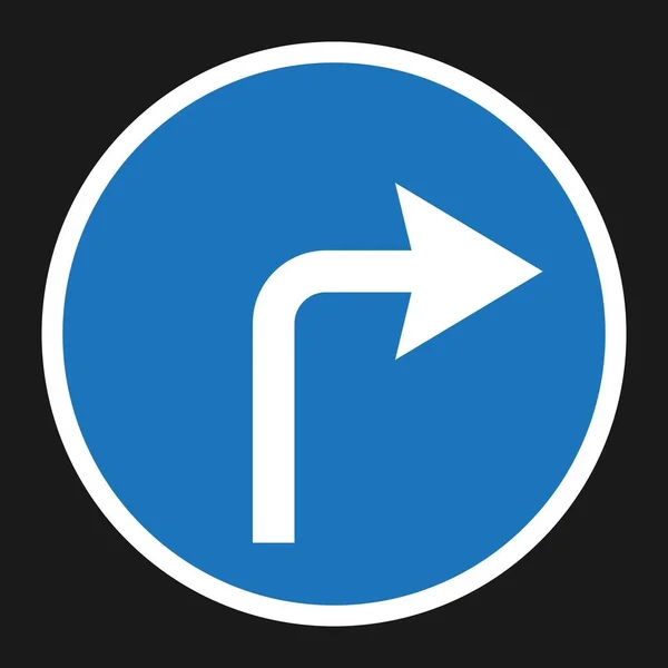 Girare a destra freccia segno icona piatta — Vettoriale Stock