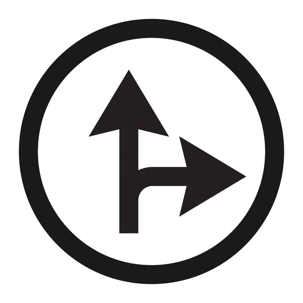 Vorwärts- oder Rechtszeichensymbol vorgeschrieben — Stockvektor