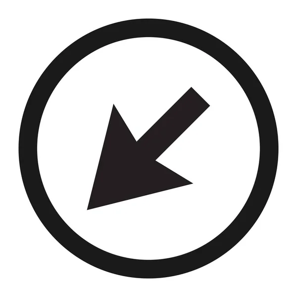 Desvío hacia el icono de la línea de señalización izquierda — Vector de stock