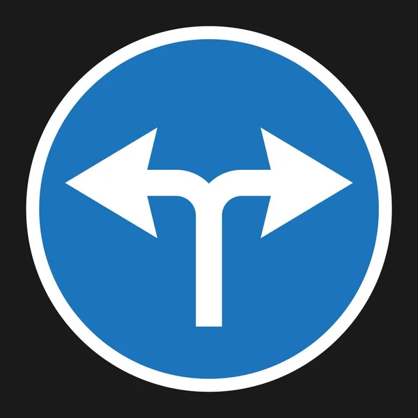 Sla links of rechts verkeersbord plat pictogram — Stockvector