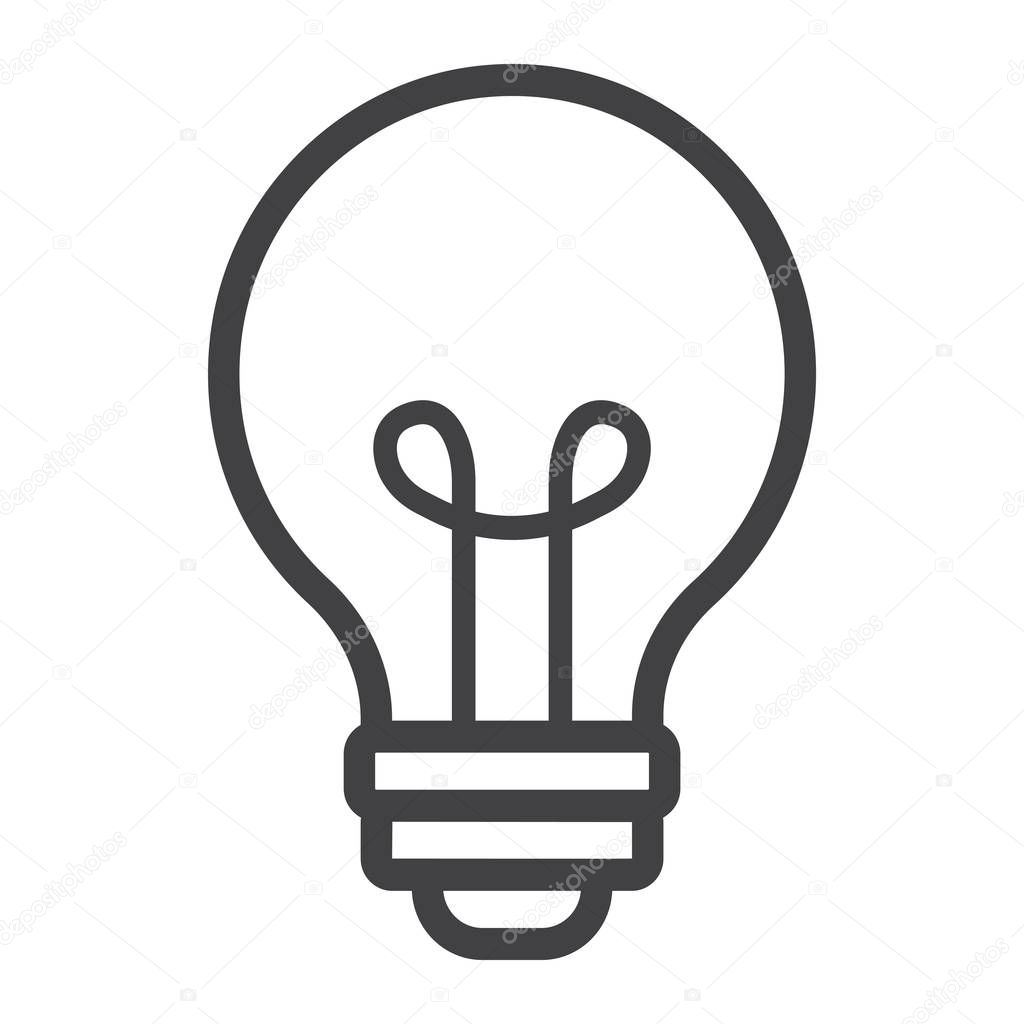 Light Bulb line icon, lamp and idea, light
