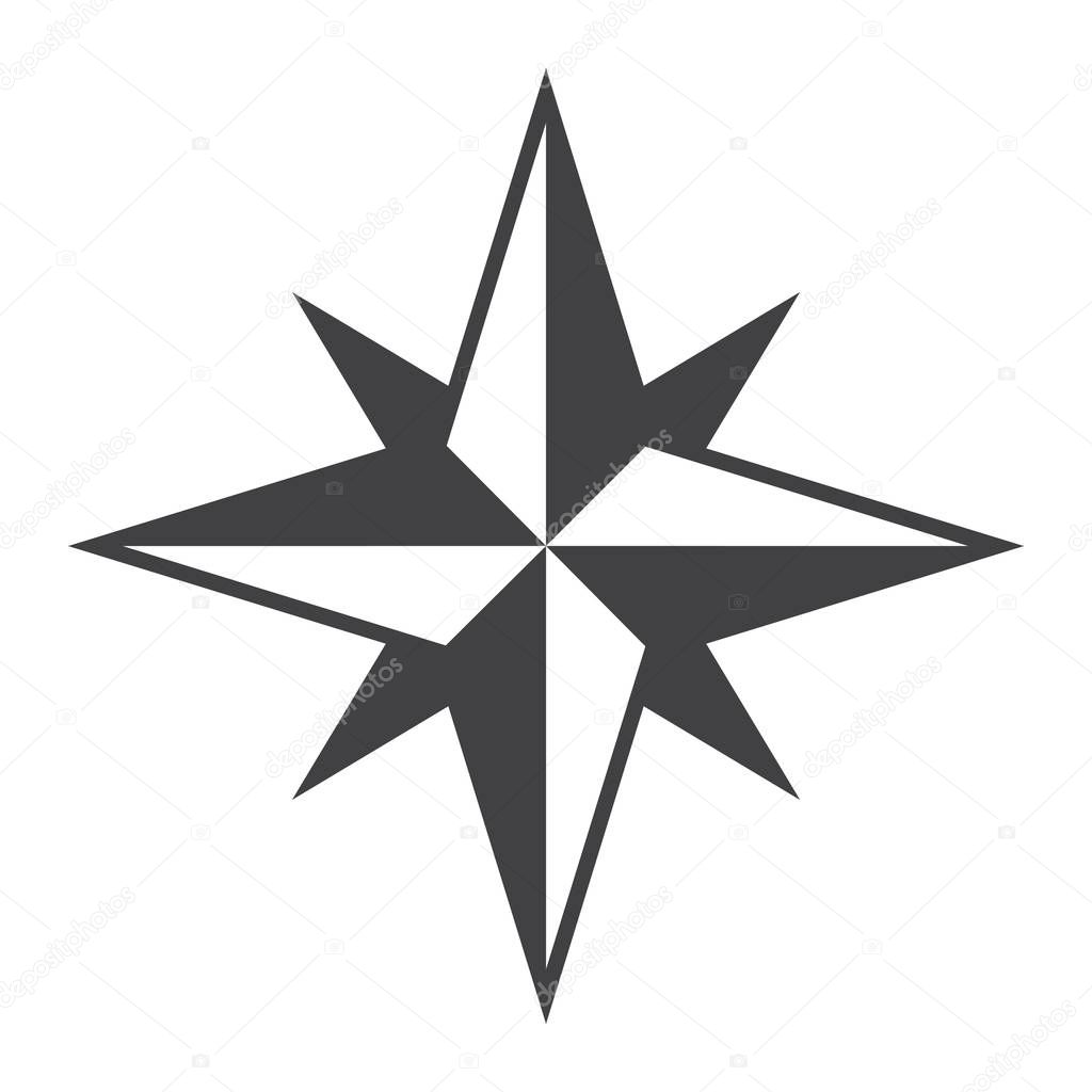 Wind rose solid icon, navigation and travel