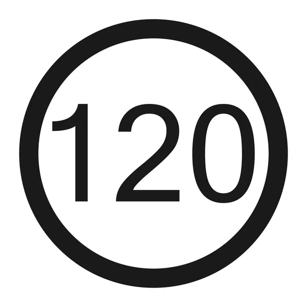 Maximální rychlost 120 znak řádku ikona — Stockový vektor