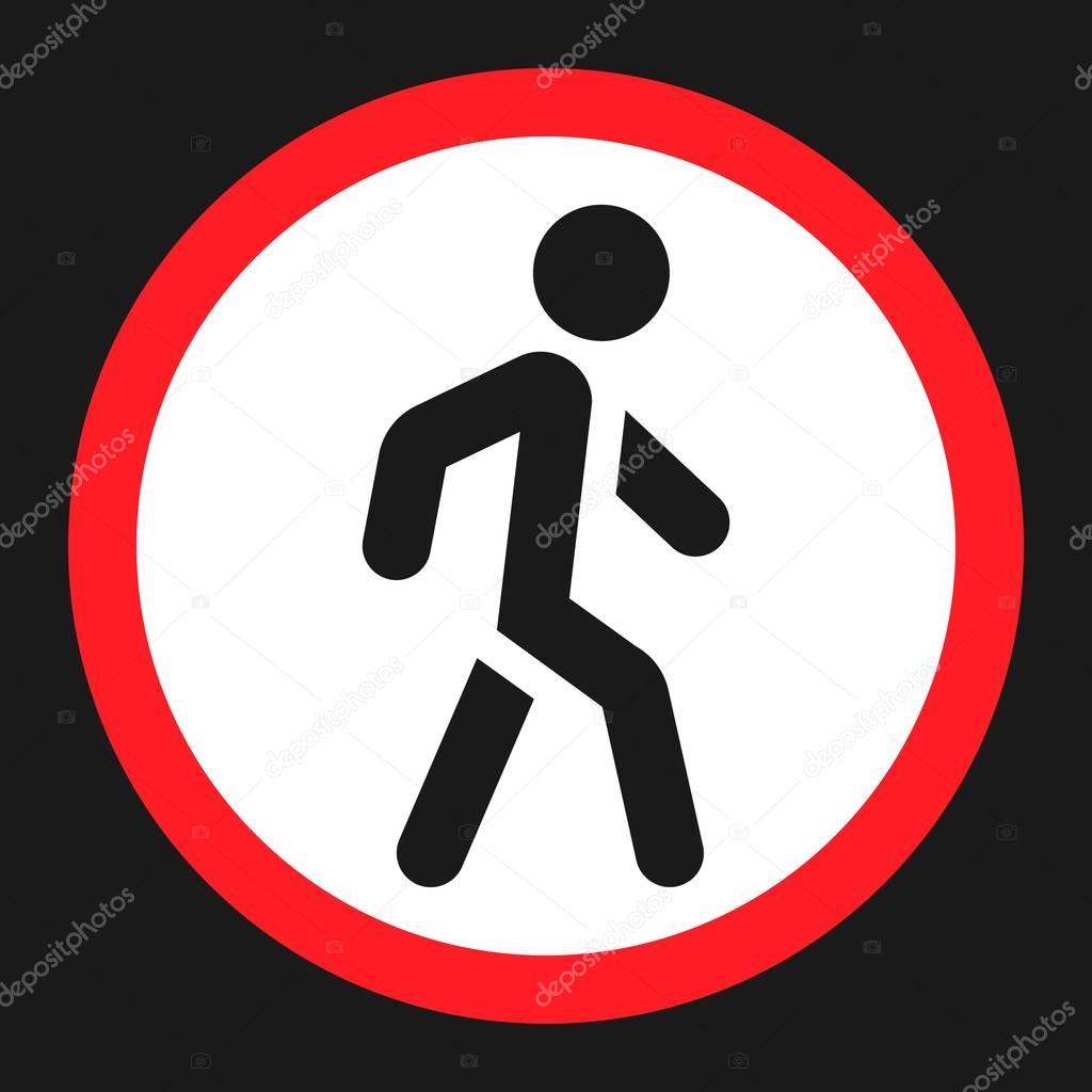 No Pedestrians sign flat icon,