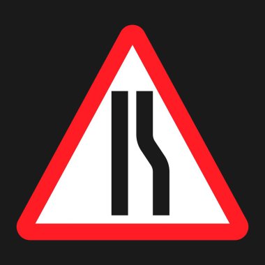 Yolu daraltır önde işareti düz simgesi