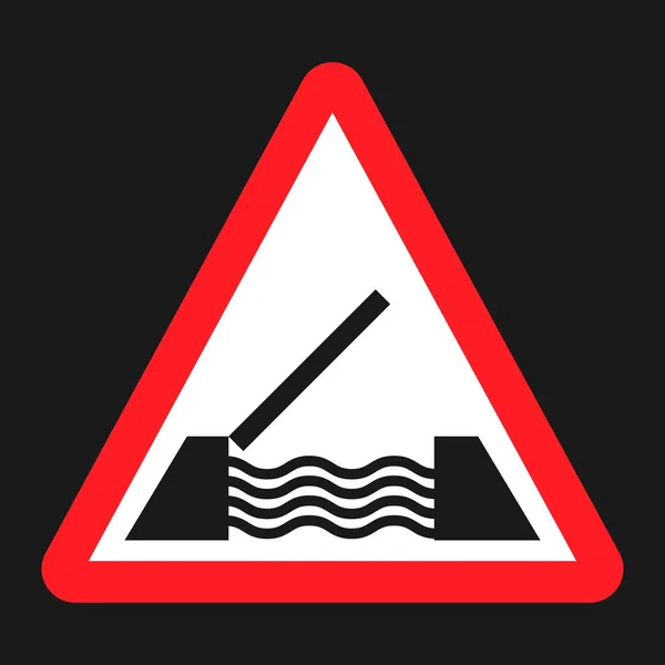 Drawbridge adelante signo icono plano — Vector de stock