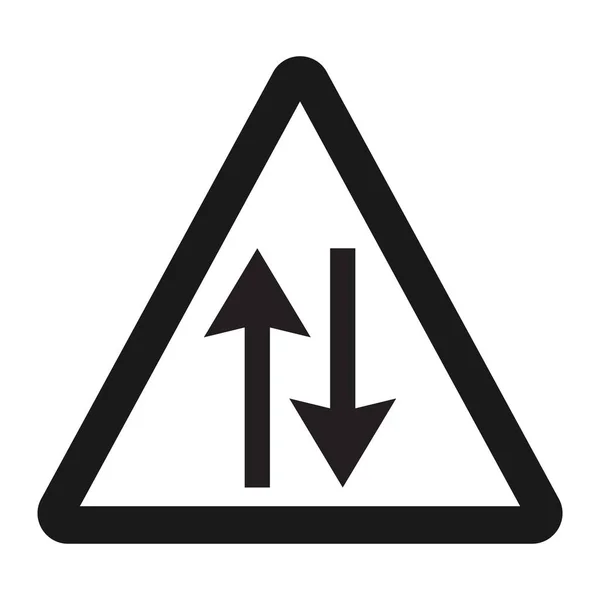 Dvojcestná ikona čáry dopravní značky — Stockový vektor