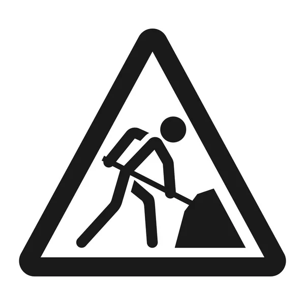 Carretera obras signo línea icono — Vector de stock