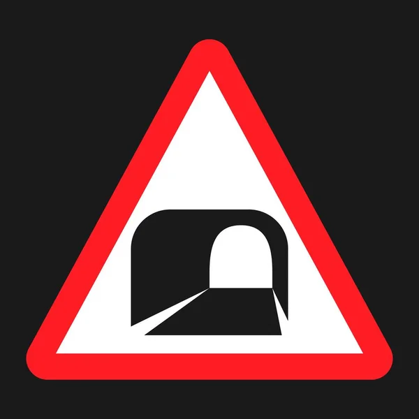 Túnel à frente sinal ícone plano — Vetor de Stock