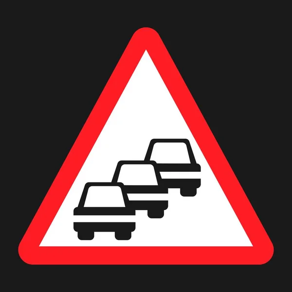 Tráfico Congestión signo icono plano — Vector de stock