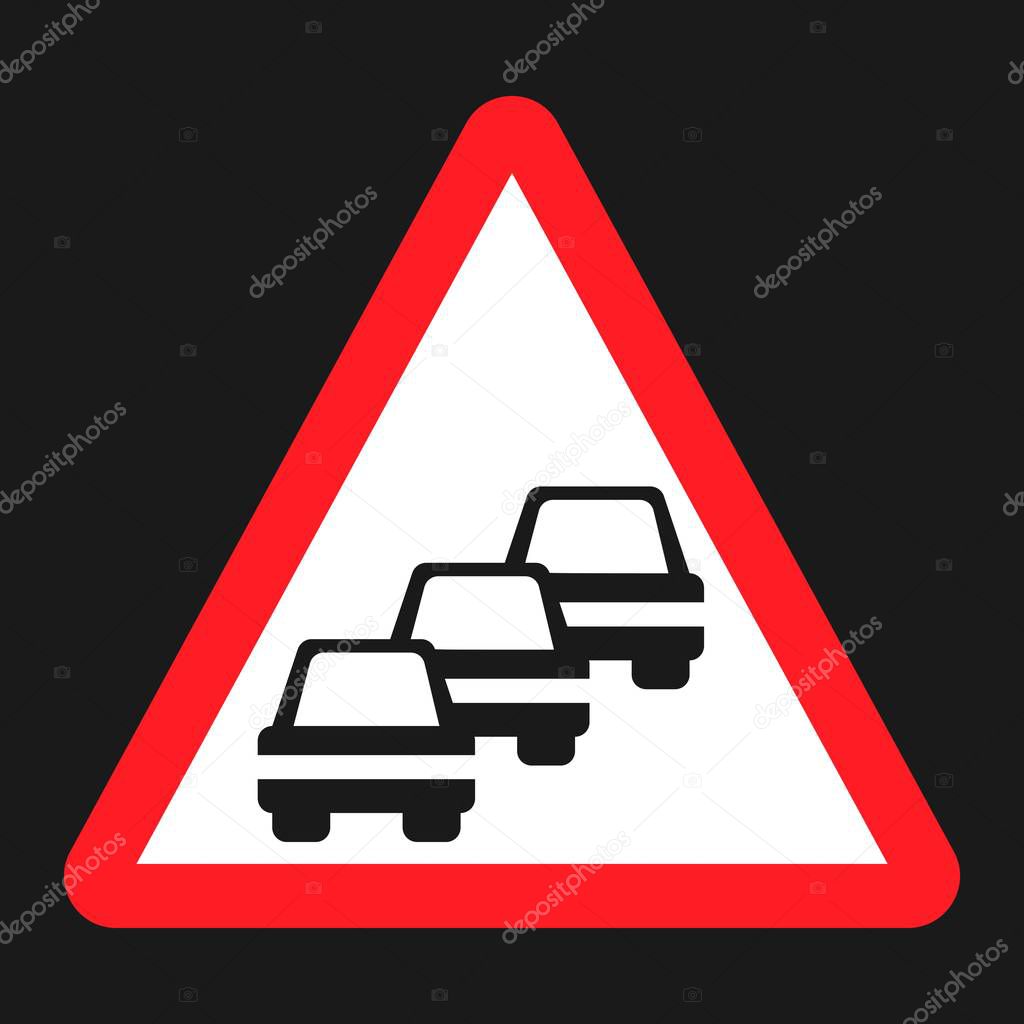 Traffic Congestion sign flat icon
