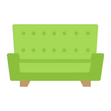 Kanepe düz simgesi, mobilya ve enteriyör