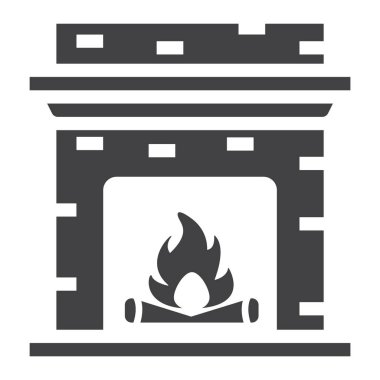 Şömine katı simgesi, mobilya ve enteriyör