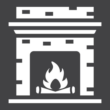 Şömine katı simgesi, mobilya ve enteriyör