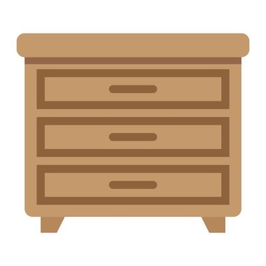 Çekmece birimi düz simgesi, mobilya ve enteriyör