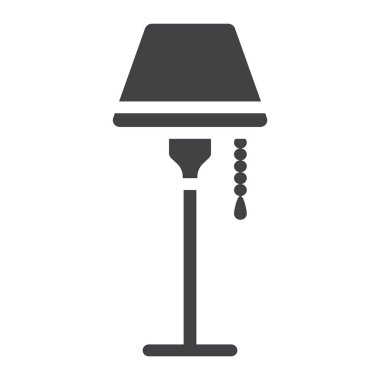 Zemin lamba katı simgesi, mobilya ve enteriyör