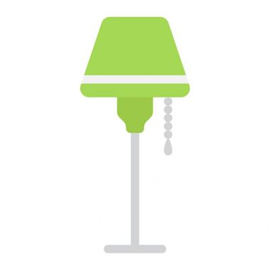 Zemin lamba düz simgesi, mobilya ve enteriyör