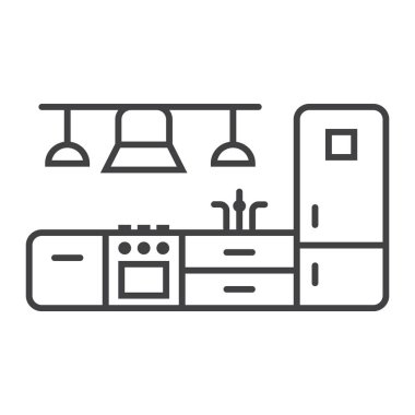 Mutfak mobilya satırı simgesi ve iç