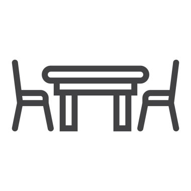 Yemek Masası satırı simgesi, mobilya ve enteriyör