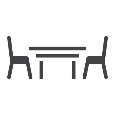 Yemek Masası katı simgesi, mobilya ve enteriyör