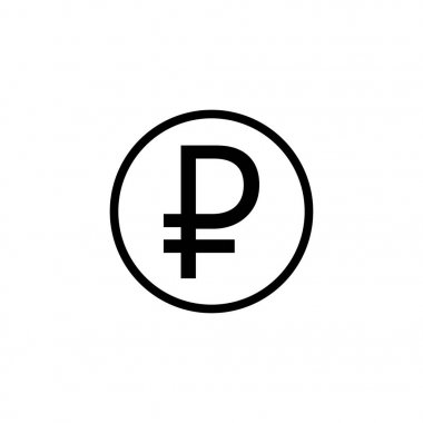 Rublesi sikke katı simgesi, finans ve iş